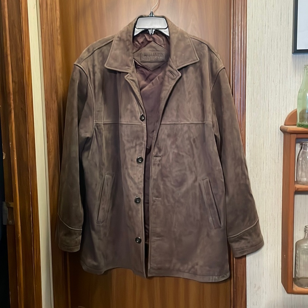 Men's BOSTONIAN Brown leather jacket. Size XL